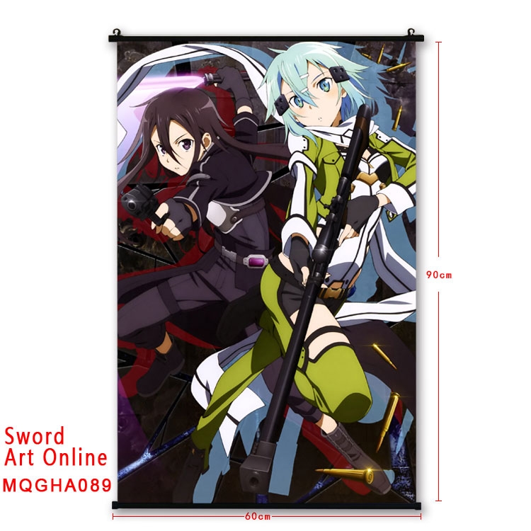 Sword Art Online Anime plastic pole cloth painting Wall Scroll 60X90CM MQGHA089