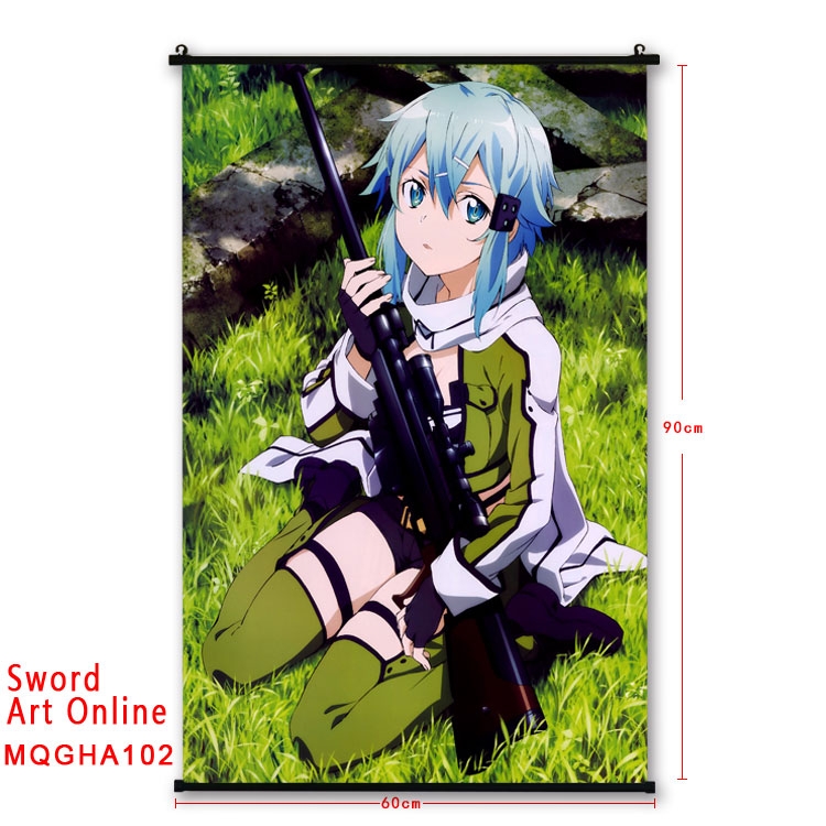 Sword Art Online Anime plastic pole cloth painting Wall Scroll 60X90CM MQGHA102