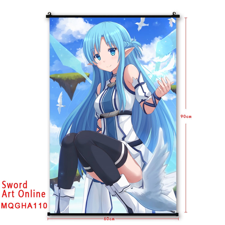 Sword Art Online Anime plastic pole cloth painting Wall Scroll 60X90CM MQGHA110