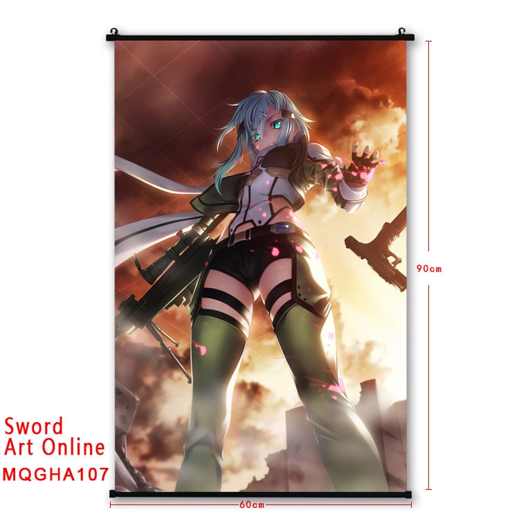 Sword Art Online Anime plastic pole cloth painting Wall Scroll 60X90CM MQGHA107