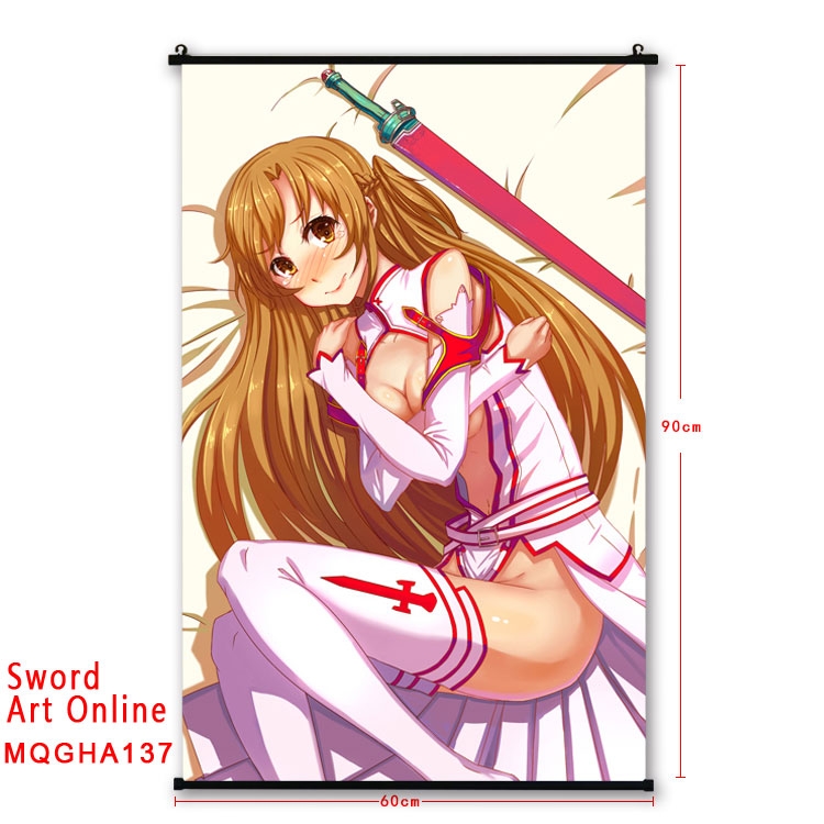 Sword Art Online Anime plastic pole cloth painting Wall Scroll 60X90CM MQGHA137