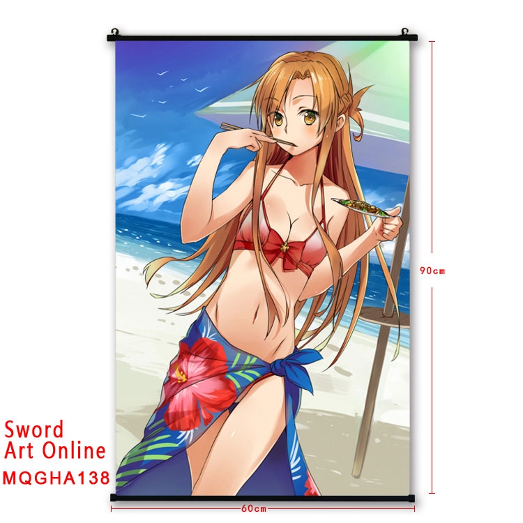 Sword Art Online Anime plastic pole cloth painting Wall Scroll 60X90CM MQGHA138