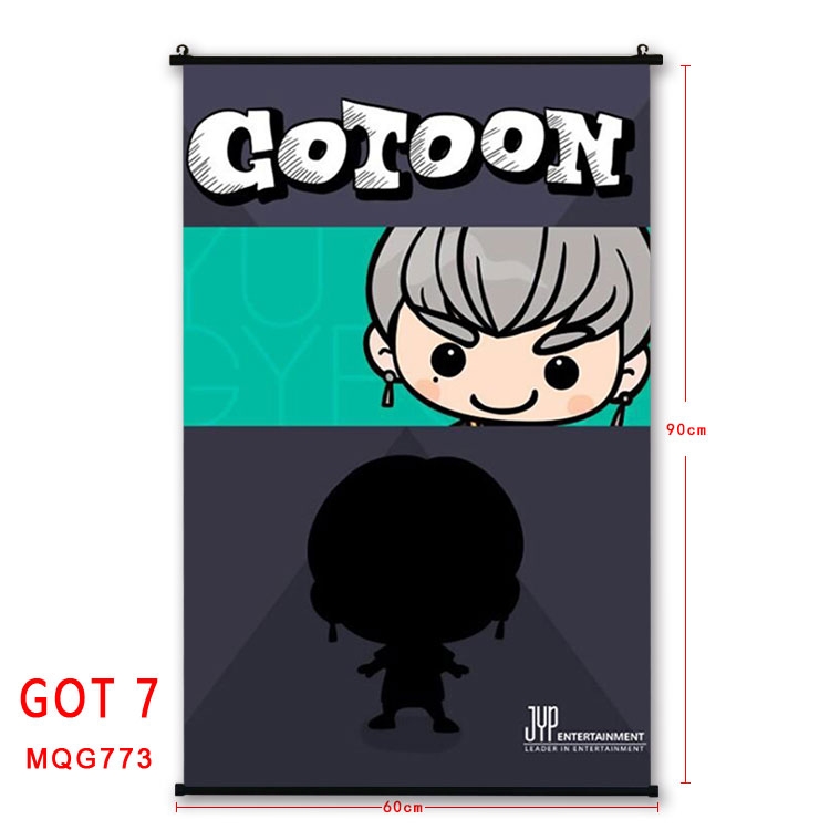 GOT 7 Anime plastic pole cloth painting Wall Scroll 60X90CM MQG773