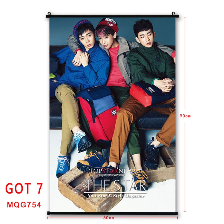 GOT 7 Anime plastic pole cloth painting Wall Scroll 60X90CM MQG754