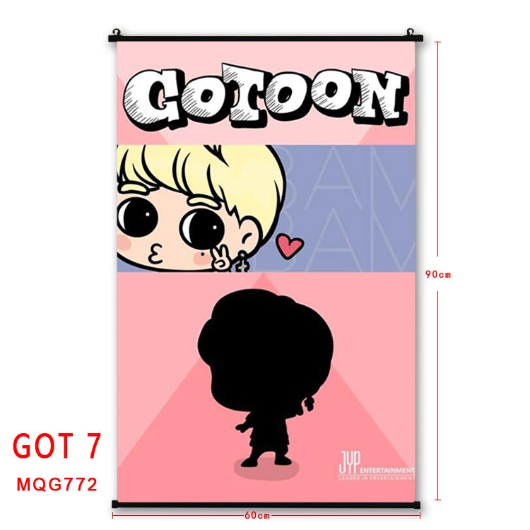 GOT 7 Anime plastic pole cloth painting Wall Scroll 60X90CM MQG772