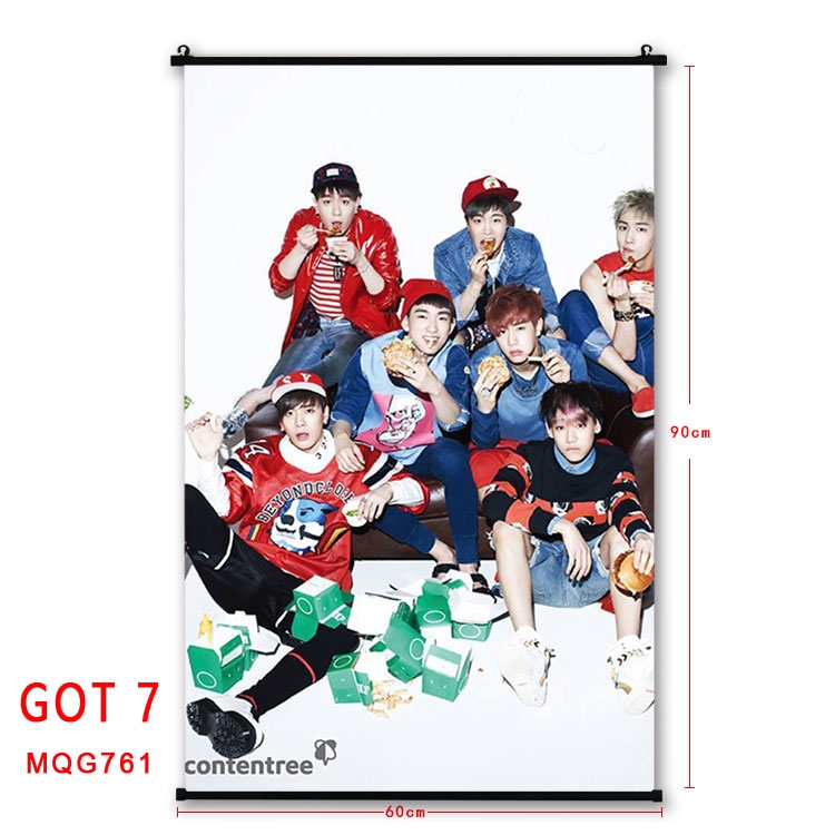 GOT 7 Anime plastic pole cloth painting Wall Scroll 60X90CM MQG761