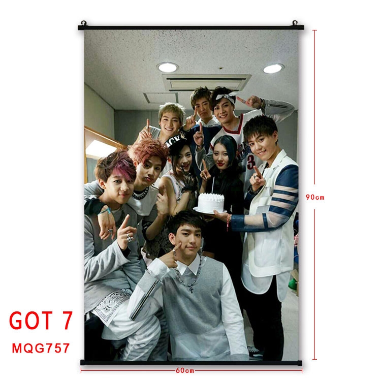 GOT 7 Anime plastic pole cloth painting Wall Scroll 60X90CM MQG757