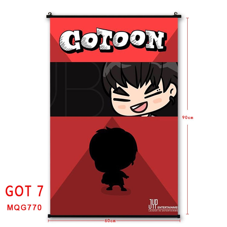 GOT 7 Anime plastic pole cloth painting Wall Scroll 60X90CM MQG770