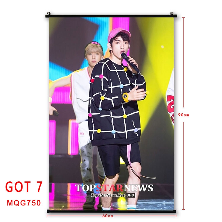 GOT 7 Anime plastic pole cloth painting Wall Scroll 60X90CM MQG750