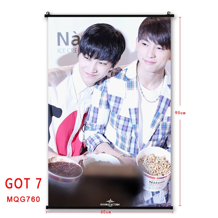 GOT 7 Anime plastic pole cloth painting Wall Scroll 60X90CM MQG760