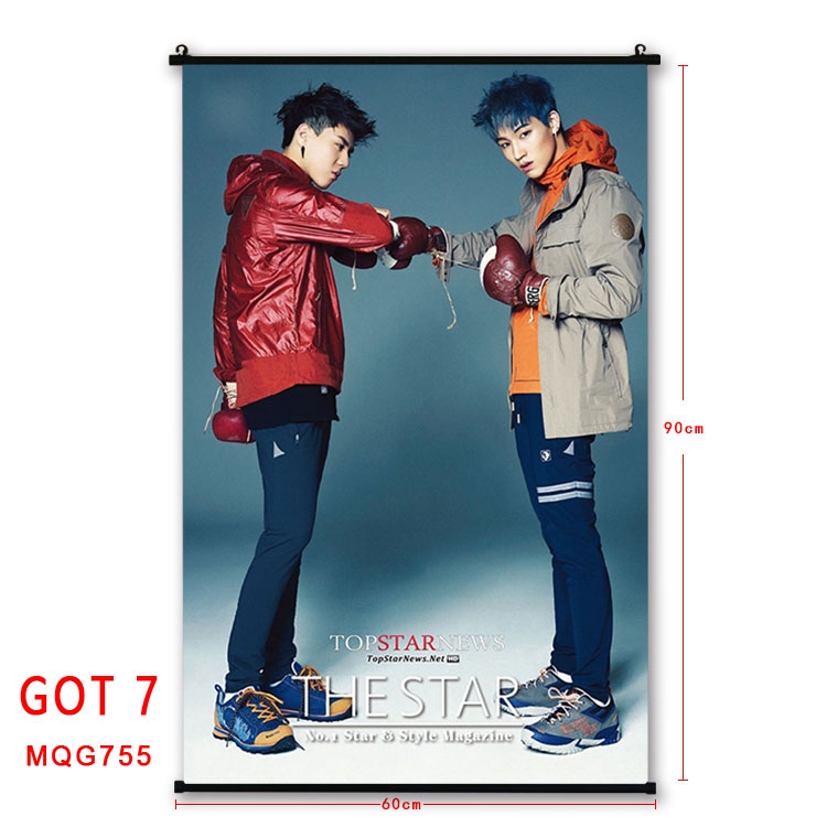 GOT 7 Anime plastic pole cloth painting Wall Scroll 60X90CM MQG755