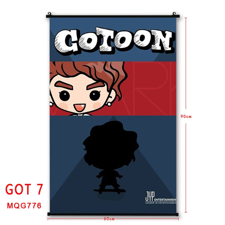 GOT 7 Anime plastic pole cloth painting Wall Scroll 60X90CM