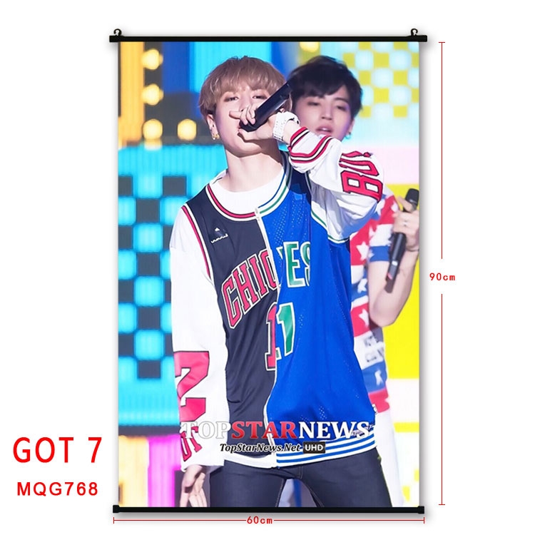 GOT 7 Anime plastic pole cloth painting Wall Scroll 60X90CM MQG768