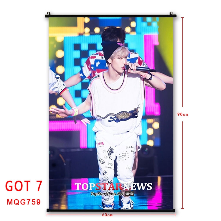 GOT 7 Anime plastic pole cloth painting Wall Scroll 60X90CM MQG759