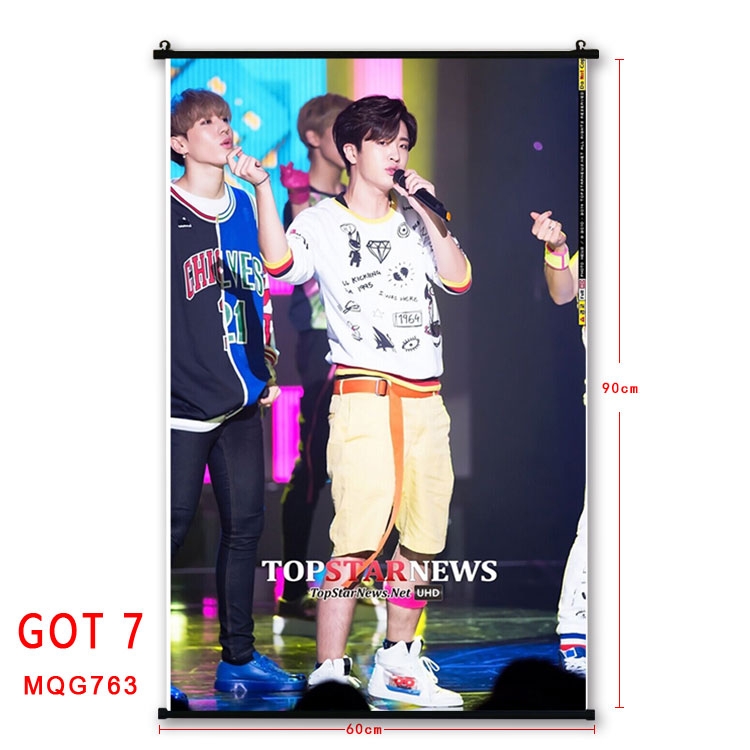 GOT 7 Anime plastic pole cloth painting Wall Scroll 60X90CM MQG763