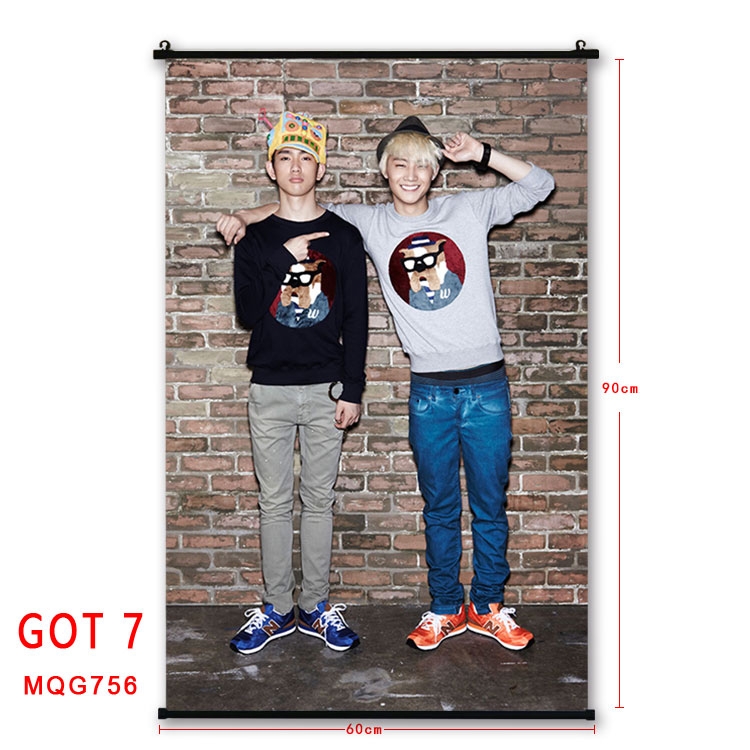 GOT 7 Anime plastic pole cloth painting Wall Scroll 60X90CM MQG756