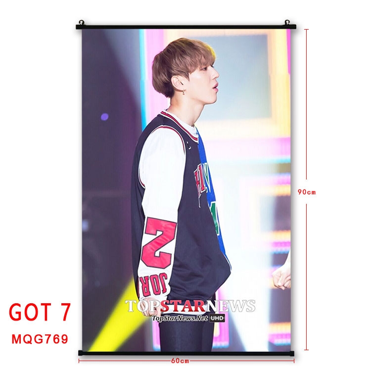 GOT 7 Anime plastic pole cloth painting Wall Scroll 60X90CM MQG769