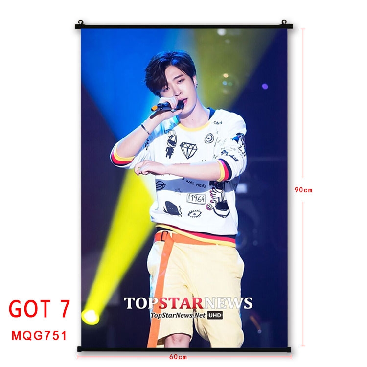 GOT 7 Anime plastic pole cloth painting Wall Scroll 60X90CM MQG751