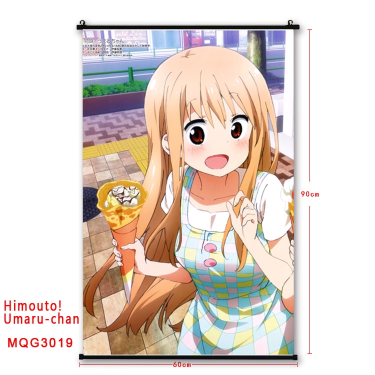 Himouto! Umaru-chan Anime plastic pole cloth painting Wall Scroll 60X90CM MQG-3019