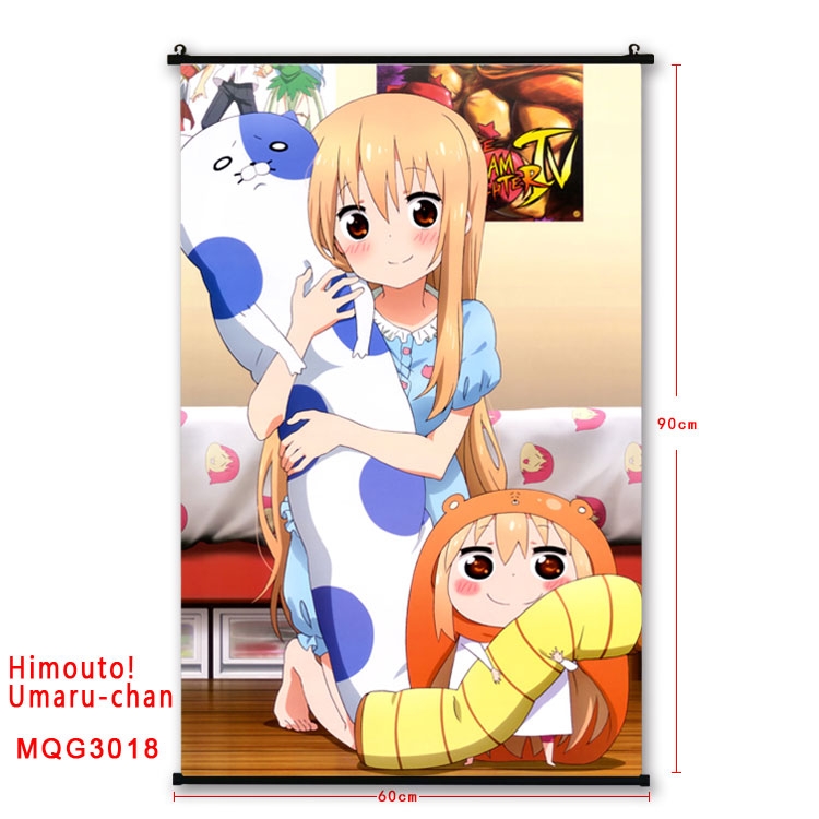 Himouto! Umaru-chan Anime plastic pole cloth painting Wall Scroll 60X90CM MQG-3018