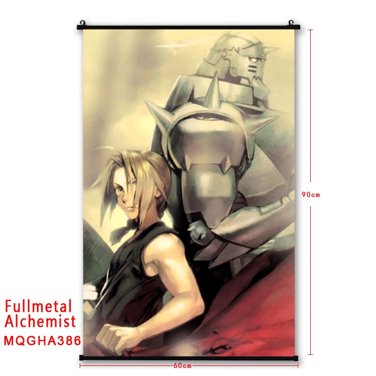 Fullmetal Alchemist Cartoon plastic pole cloth painting Wall Scroll 60X90CM  MQGHA386