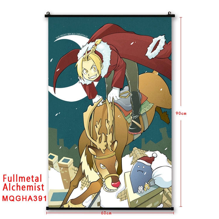 Fullmetal Alchemist Cartoon plastic pole cloth painting Wall Scroll 60X90CM  MQGHA391