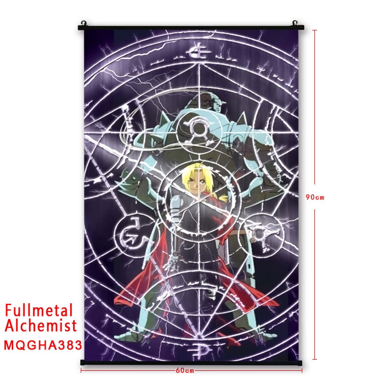 Fullmetal Alchemist Cartoon plastic pole cloth painting Wall Scroll 60X90CM  MQGHA383