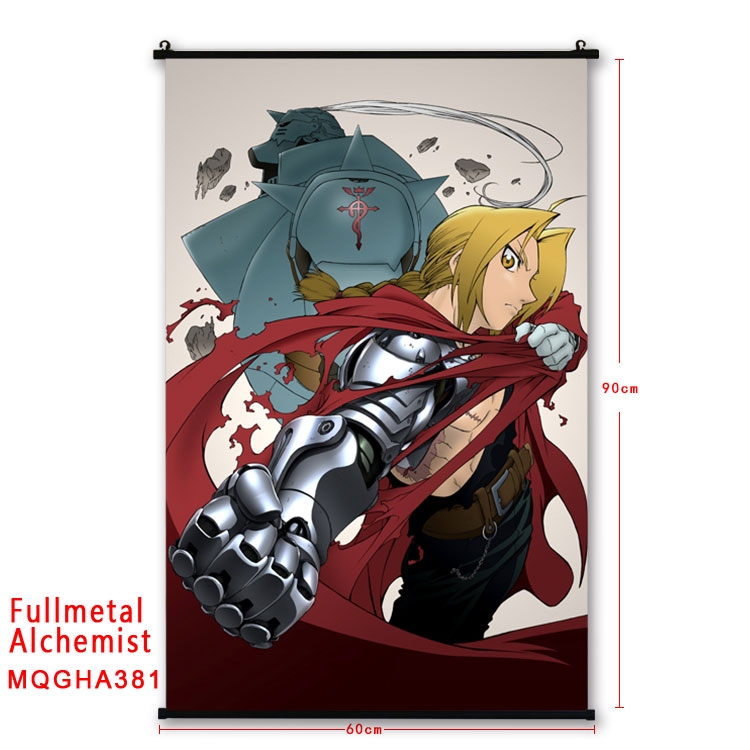 Fullmetal Alchemist Cartoon plastic pole cloth painting Wall Scroll 60X90CM  MQGHA381