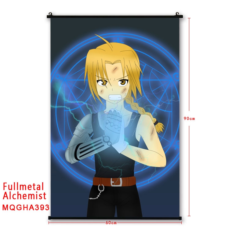 Fullmetal Alchemist Cartoon plastic pole cloth painting Wall Scroll 60X90CM  MQGHA393
