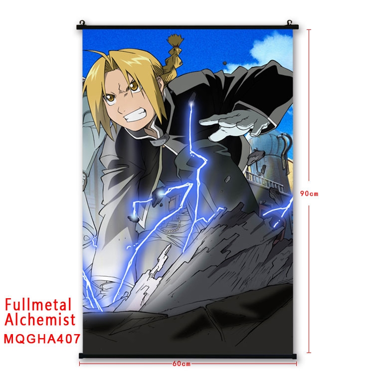 Fullmetal Alchemist Cartoon plastic pole cloth painting Wall Scroll 60X90CM  MQGHA407