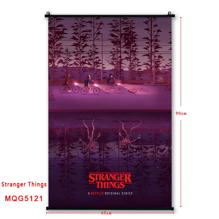 Stranger Things Anime plastic pole cloth painting Wall Scroll 60X90CM MQG5121