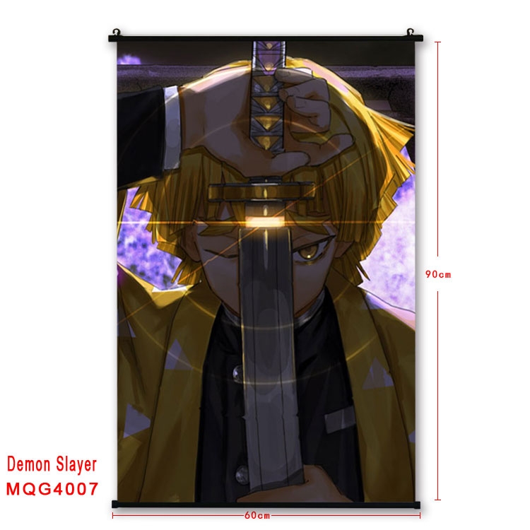 Demon Slayer Kimets Anime plastic pole cloth painting Wall Scroll 60X90CM  Demon Slayer Kimets Anime plastic pole cloth 