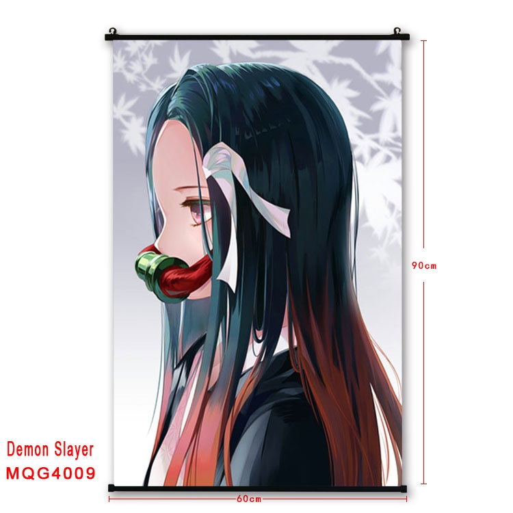 Demon Slayer Kimets Anime plastic pole cloth painting Wall Scroll 60X90CM  MQG4009