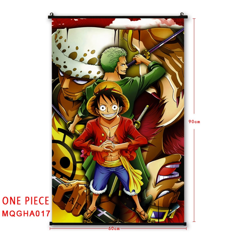 One Piece Anime plastic pole cloth painting Wall Scroll 60X90CM MQGHA017