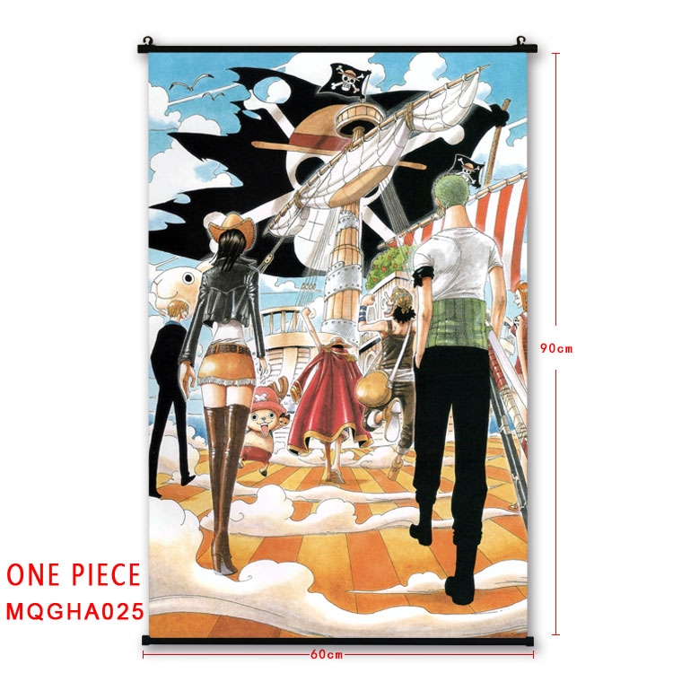 One Piece Anime plastic pole cloth painting Wall Scroll 60X90CM MQGHA025