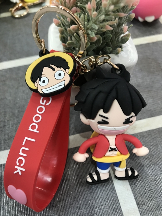 One Piece LuFei Anime Silicone key chain pendant