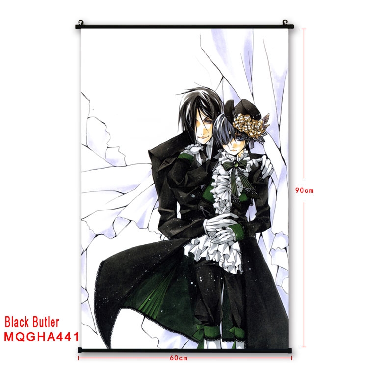 Kuroshitsuji Anime plastic pole cloth painting Wall Scroll 60X90CM MQGHA441