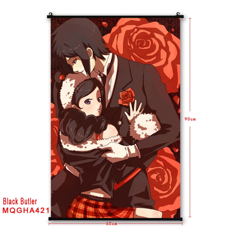 Kuroshitsuji Anime plastic pole cloth painting Wall Scroll 60X90CM MQGHA421