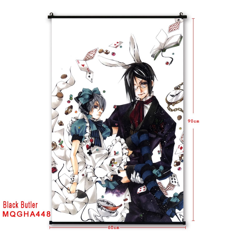 Kuroshitsuji Anime plastic pole cloth painting Wall Scroll 60X90CM MQGHA448