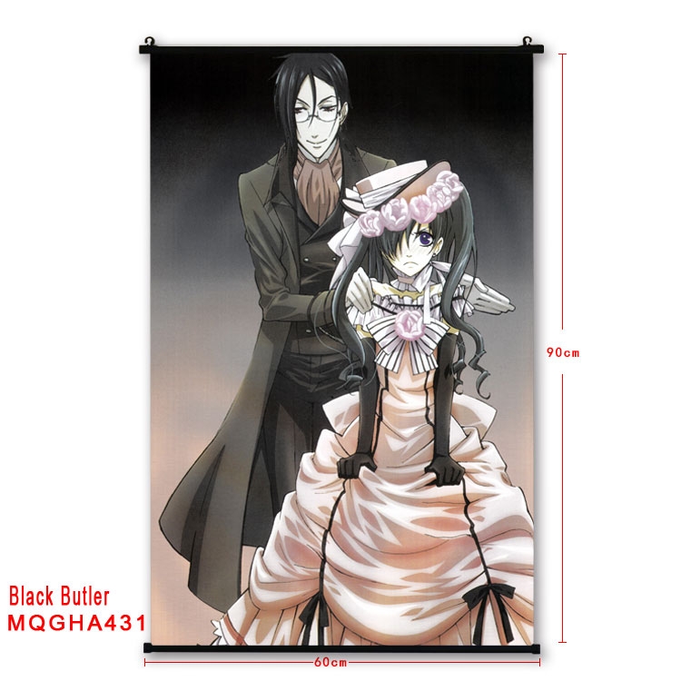 Kuroshitsuji Anime plastic pole cloth painting Wall Scroll 60X90CM MQGHA431