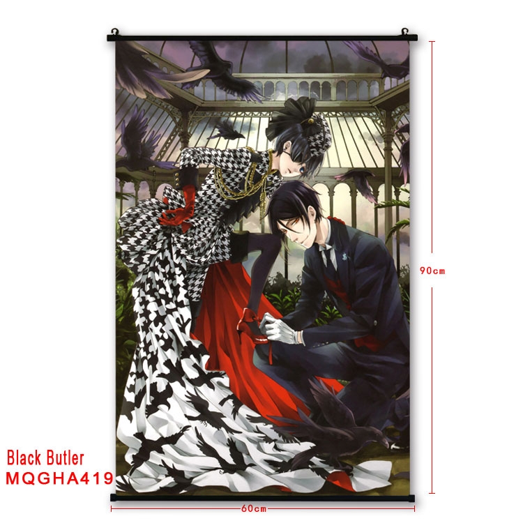 Kuroshitsuji Anime plastic pole cloth painting Wall Scroll 60X90CM MQGHA419