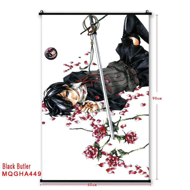 Kuroshitsuji Anime plastic pole cloth painting Wall Scroll 60X90CM MQGHA449