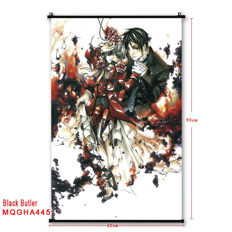 Kuroshitsuji Anime plastic pole cloth painting Wall Scroll 60X90CM MQGHA445