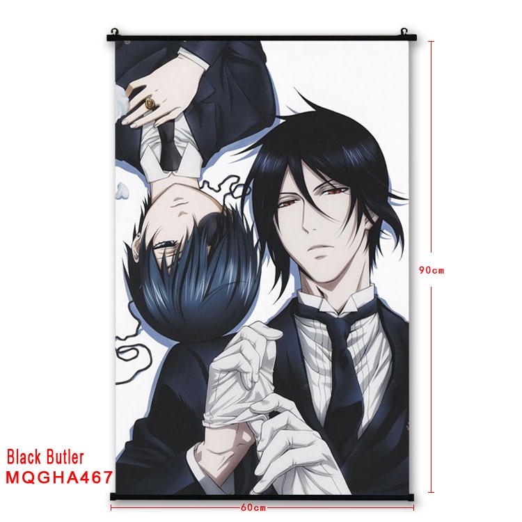 Kuroshitsuji Anime plastic pole cloth painting Wall Scroll 60X90CM MQGHA467