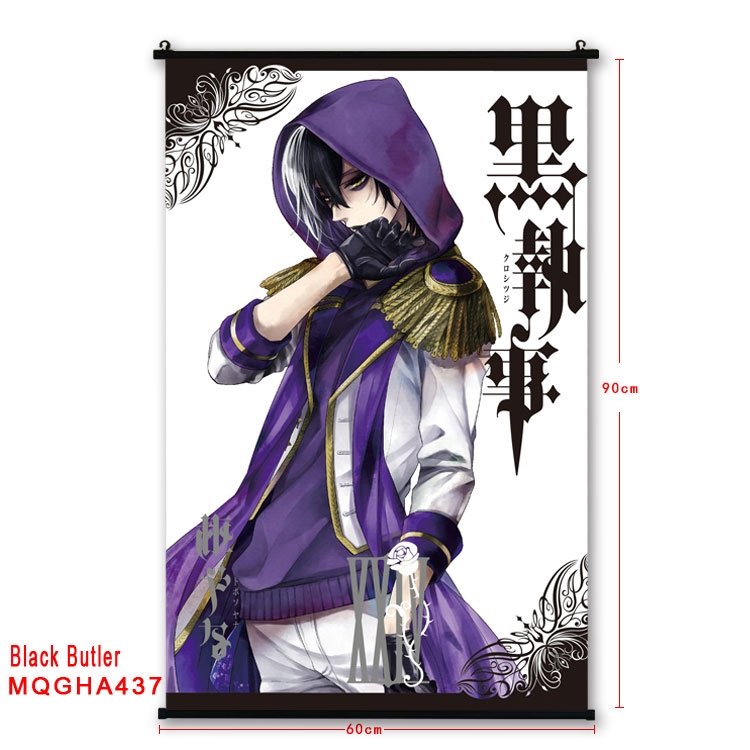 Kuroshitsuji Anime plastic pole cloth painting Wall Scroll 60X90CM MQGHA437