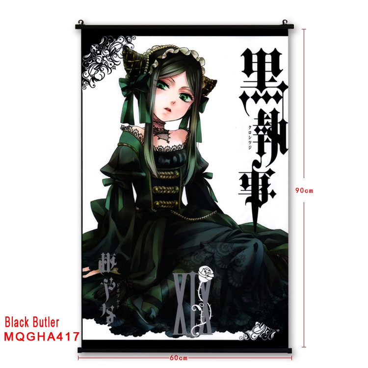 Kuroshitsuji Anime plastic pole cloth painting Wall Scroll 60X90CM MQGHA417