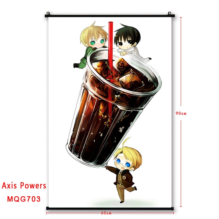 Hetalia Anime plastic pole cloth painting Wall Scroll 60X90CM MQG703