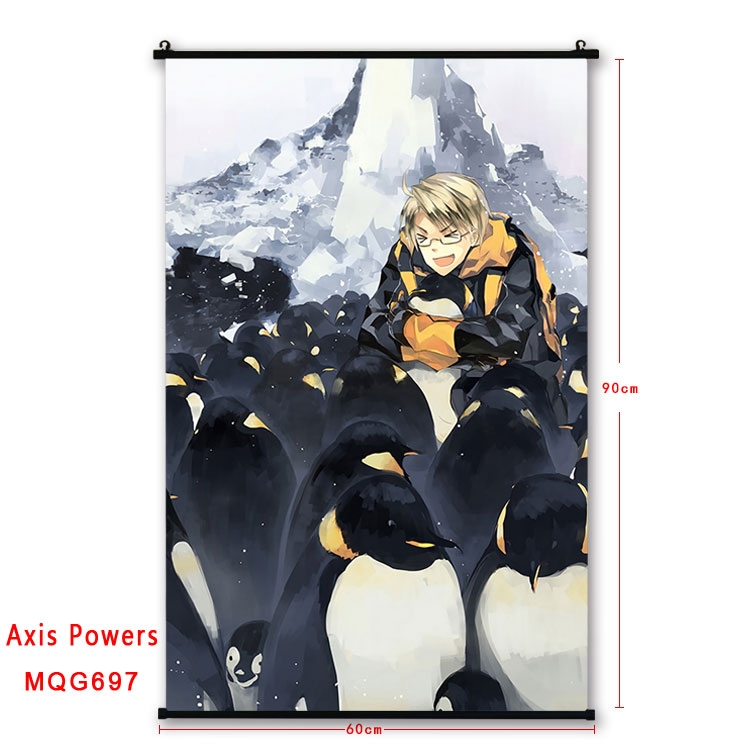 Hetalia Anime plastic pole cloth painting Wall Scroll 60X90CM MQG697