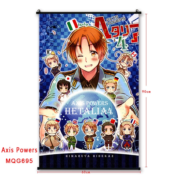 Hetalia Anime plastic pole cloth painting Wall Scroll 60X90CM MQG695
