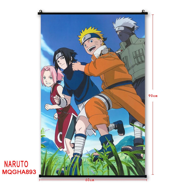 Naruto Anime plastic pole cloth painting Wall Scroll 60X90CM MQGHA911